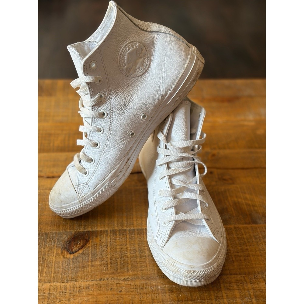Converse All-Star Chuck Taylor Trainers Hi Top Size 11.5 Triple White Leather